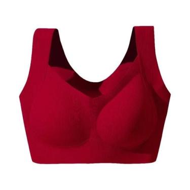 Imagem de Sutiã Esportivo Feminino Confortável De Tamanho Grande, Sem Costura, C