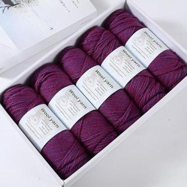 Imagem de 1 peça 100 g 245 agulha grossa fio de lã multicolor moda fazendo presentes feitos à mão DIY material de tricô tricô suéter quente suéter casaco cachecol chapéu luvas calças de lã joelheira bola de fio