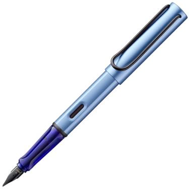 Imagem de Lamy AL-star 0E1 Caneta-tinteiro leve de alumínio aquático com aderência ergonômica e ponta de aço polido, largura média, inclui cartucho de tinta T 10 azul
