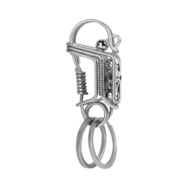 Imagem de Chaveiro De Caveira Em Aço Inoxidável Fosco, Feito À Mão, Com Pingente