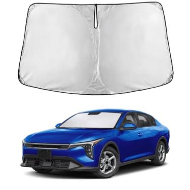 Imagem de EcoNour Para-sol de para-brisa para Kia K4 2025–2026 | Persiana para janela frontal de ajuste personalizado | Bloqueia raios UV prejudiciais e reduz o calor | Viseira dobrável com bolsa de
