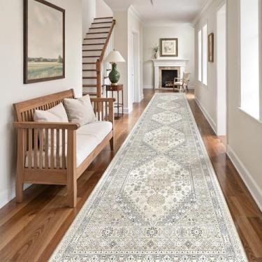 Imagem de Tapete-passadeira 0,7 x 3,6 m zesthome Lavável, tapete de entrada resistente a manchas, tapete ultrafino, antiderrapante para entrada, cozinha, lavanderia, corredor interno (bege, 0,7 x 3,6 m)