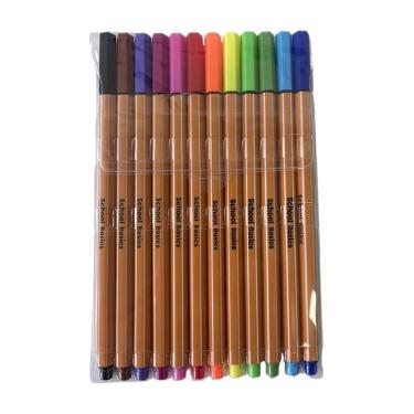 Imagem de Conjunto 12 Canetas Coloridas Ponta Fina School Basics