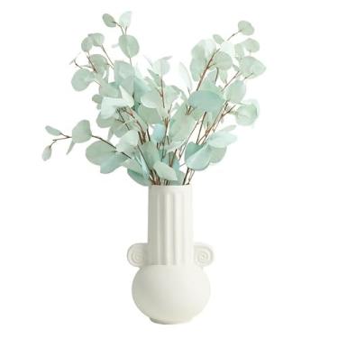 Imagem de Vaso de cerâmica retrô decoração ornamentos sala de estar armário de TV moderno arranjo de flores vasos de flores