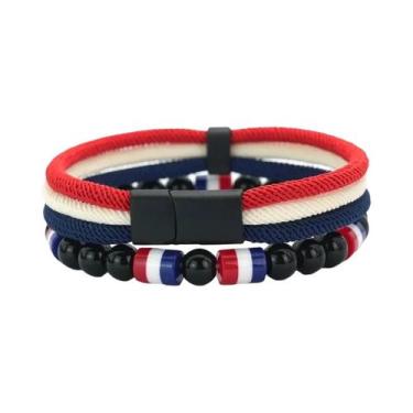 Imagem de Conjunto De Pulseiras Masculinas Artesanais De Obsidiana 2 Peças Cores