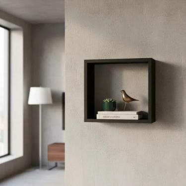 Imagem de Nicho 30x30 Preto MDF Decoração Sala Quarto Cozinha Banheiro - Bali Mo