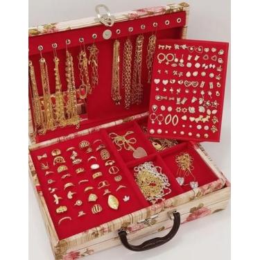 Imagem de Kit 70 pçs Semi Joias Atacado Para Revenda Folheados OURO18k e PRATA92