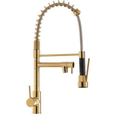 Imagem de Torneira Cozinha Gourmet Monocomando Com Spray Extensor Gold - Kparts 