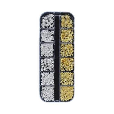 Imagem de Charms De Unhas Em Forma De Estrela 3D Dourados E Prateados, Joias Par