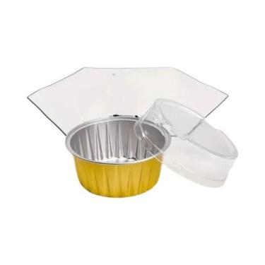 Imagem de Copos De Alumínio Para Bolos Com Tampas 50 100 150 200pcs Copos De Coz
