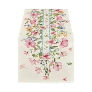 Imagem de Caminho De Mesa Floral Boêmio Em Aquarela: Decoração Chique Para Ambie