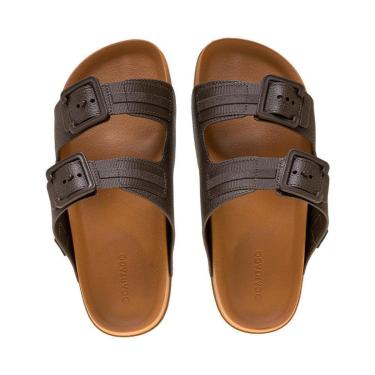 Imagem de Chinelo Slide Bege e Marrom Milão II | Cartago-Masculino