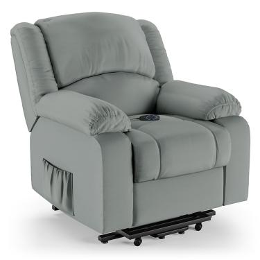 Imagem de Poltrona do Papai Reclinável Melim Elevação Lift Elétrico PU Cinza FH1 - D'Rossi