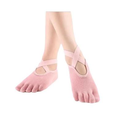 Imagem de Meias De Yoga E Pilates Femininas Respiráveis Com Cinco Dedos, Antider
