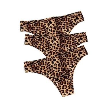 Imagem de Conjunto De Calcinhas Sexy Em Estampa De Leopardo Para Mulheres WarmSt