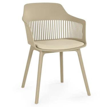 Imagem de Cadeira De Jantar Montreal Marcela Design Moderno Liso Nude