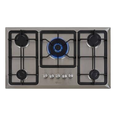 Imagem de Cooktop 5 Bocas A Gas Vidro Preto Intense - Fischer