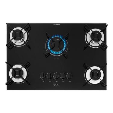 Imagem de Cooktop 5 Bocas A Gas Vidro Preto Premium - Fischer