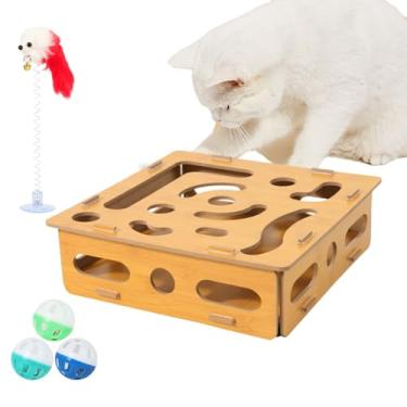 Imagem de Brinquedo de quebra-cabeça para gatos – Brinquedos de enriquecimento de gatinhos | Varinha provocadora de gatinhos para exercícios, rotina, liberação de energia, brincadeiras diárias, animais de