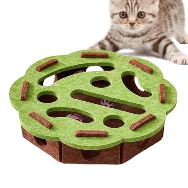 Imagem de Brinquedos interativos para gatos | Caixa de quebra-cabeça de brinquedos para gatos | Suprimentos de feltro para animais de estimação com sino, acessórios para gatinhos, jogo de labirinto para