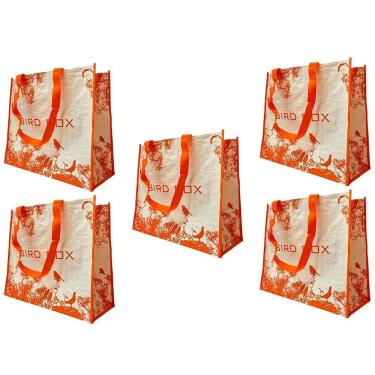 Imagem de Bolsa Ecologica Ecobag Saco De Ombro Retornavel Kit 5 Uni Mercado Compras Dobravel Resistente