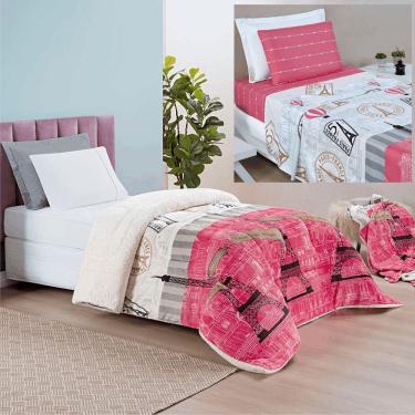 Imagem de Coordenado Edredom E Lençol Diverkids Solteiro 4 Peças - Paris - 100% Poliéster