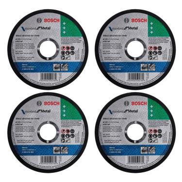 Imagem de Kit 04 Discos De Corte Para Esmerilhadeira Inox 4.1/2 7/8 Standard Reto Profissional -...