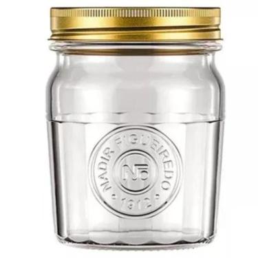Imagem de Pote De Vidro Americano Vintage Transparente Com Tampa 500ml - Nadir