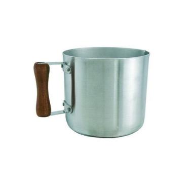 Imagem de Caneca Alumínio Leiteira Canecão Fervedor Cabo Madeira 2,3 L - ALUMINI
