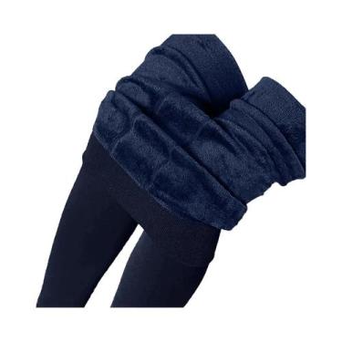Imagem de Leggings Térmicas Femininas De Cintura Alta Forradas Com Fleece Quente