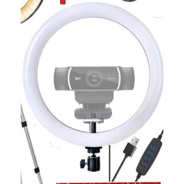 Imagem de Hing Light Completo Luz Led Luminária Tripé Suporte Webcam, Bivolt
