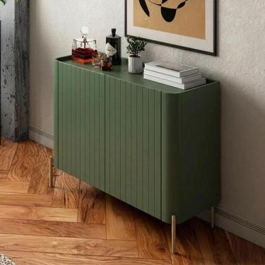 Imagem de Balcão Buffet 98,5cm p/ Sala Porta Brise 100% MDF Pés Metal - Casa Lar