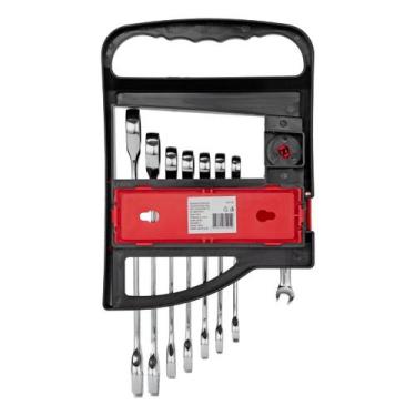 Imagem de Jogo de Chaves Combinadas com Catraca MTX 8 Peças Aço CrV