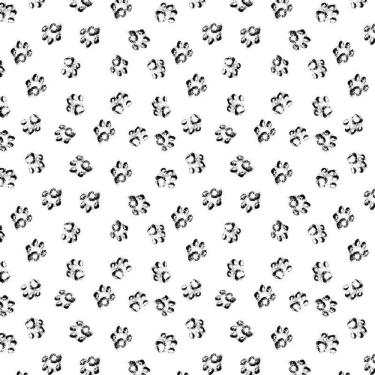 Imagem de Papel De Parede Pegadas Carimbadas Preto Decorativo Adesivo