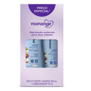 Imagem de Kit Monange Shampoo 300ml + Condicionador 170ml Lisos Brilhantes