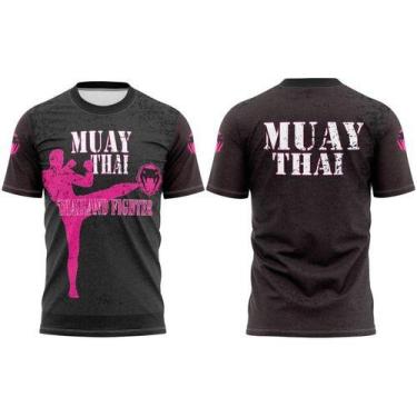 Imagem de Camiseta Muay Thai Chute No Peito Camisa Lutador Treino Competidor - 3