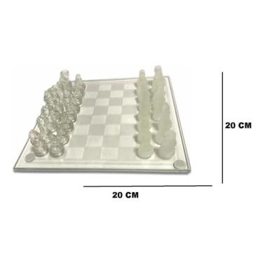 Imagem de Jogo De Xadrez Tabuleiro E Peças De Vidro 20x20 Decoraçao - Trends