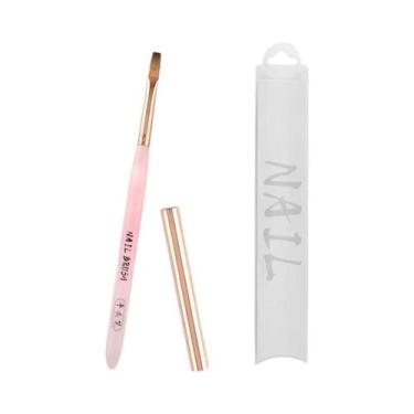 Imagem de Pincel De Manicure Com Cabo Transparente Rosa Para Pintura, Caneta De 