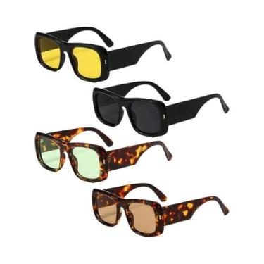 Imagem de Óculos De Sol Vintage Quadrados Com Armação Grande Em Cores Candy Para