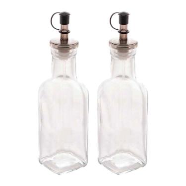 Imagem de Kit 2 Garrafas Para Azeite De Vidro Com Tampa Lyor 200ml