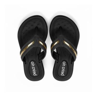 Imagem de Chinelo Beira Rio Tamanquinho Tradicional Adulto Feminino, Preto, 35