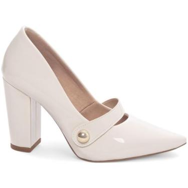 Imagem de Sapato Scarpin Salto Alto Grosso Bico Fino Tira Feminino 9cm EMILY ONL