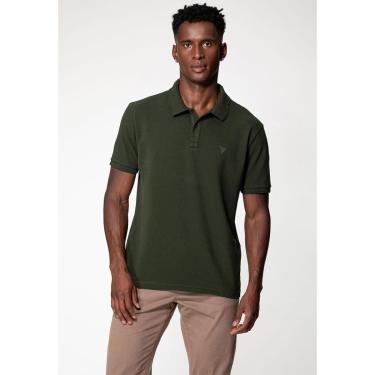 Imagem de Camisa Polo Guess Silk Gola Verde Escuro-Masculino