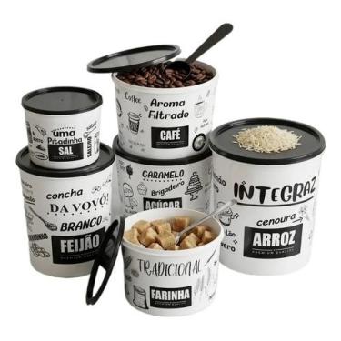Imagem de Kit 6 Potes Hermeticos Mantimentos Cozinha Despensa Bpa Free - Uzy