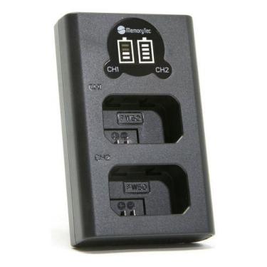 Imagem de Carregador Duplo NP-FW50 MemoryTec compatível com Sony ZV-E10 / A7S II