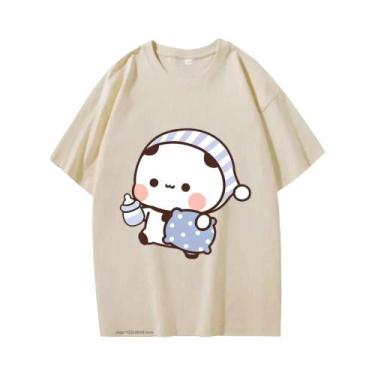 Imagem de Camisetas De Casal Kawaii BuBu Panda DuDu Bear De Manga Comprida Com E