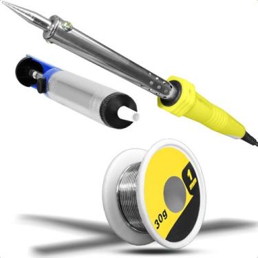Imagem de Ferro de Solda 100W 127V Acompanha Carretel de Estanho 30g Sugador de 