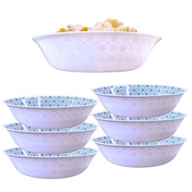 Imagem de 6 Saladeiras Tigela Bowl 1l Melamina 22,5cm Grande Portuguesa - Sk