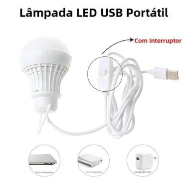 Imagem de Lanterna De Leitura LED USB Portátil 3/5/7W DC5V, Lâmpada De Camping, 