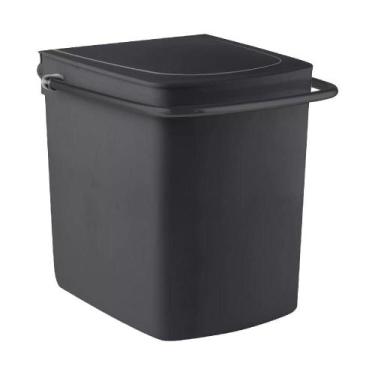 Imagem de Lixeira 24x29x25,5cm Alça Black -1180 - Cris-metal Lixeira 24x29x25,5c